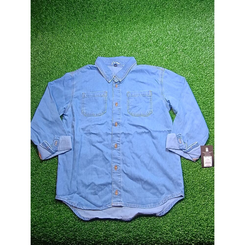 Art Class Kids' Light Blue Denim Button-Up Shirt NWT XXL